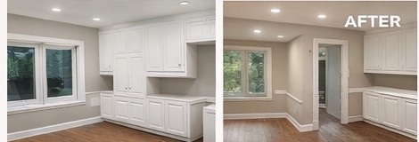 Before and after interior painting project